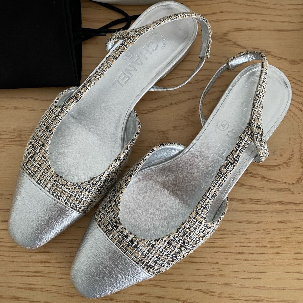 Chanel sling back, unique color, size 36.5